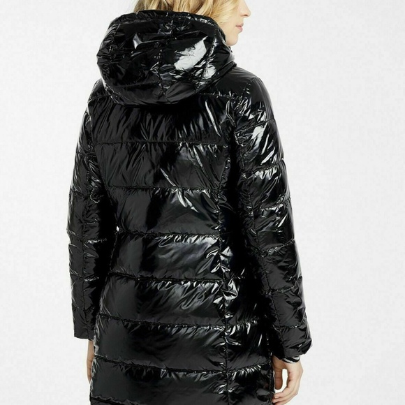 Michael Kors $248 Patent Shiny Midi sleeping Bag Quilt Puffer Coat S - Picture 5 of 7